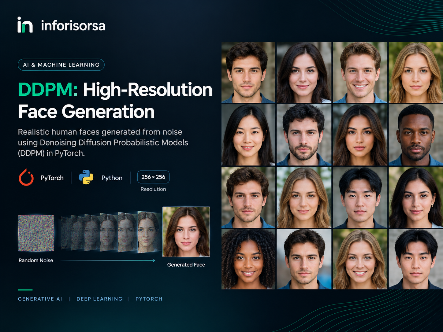High-Resolution Face Generation Using DDPM